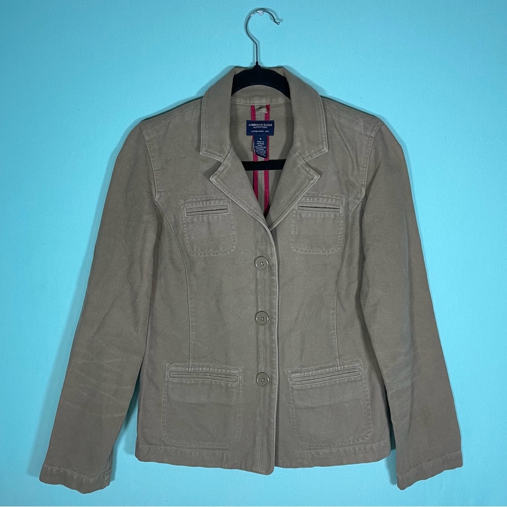 Y2K American Eagle Outfitters Light Brown Jacket with Buttons